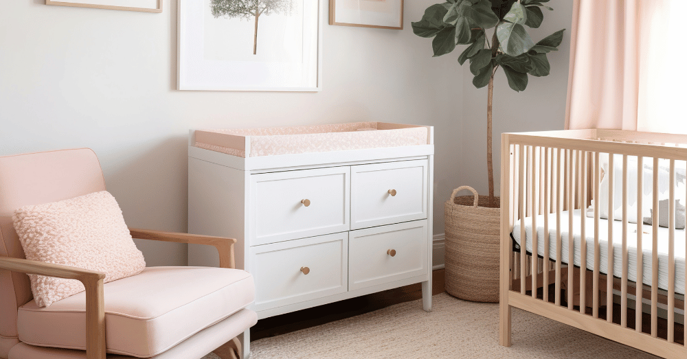 The Corner Crib Floor Plan That Actually Works comfy chair next to changing table and crib in nursery